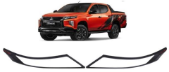 Mitsubishi L200 Uyumlu 2019 Sonrası Ön Far Kaplama ABS Siyah Parça