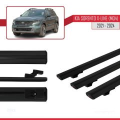 Kia Sorento X-LINE (MQ4) 2021 ve Sonrası ile uyumlu Basic Model Ara Atkı Tavan Barı SİYAH 3 ADET