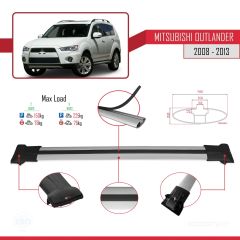 Mitsubishi Outlander 2008-2013 Arası ile uyumlu FLY Model Ara Atkı Tavan Barı GRİ