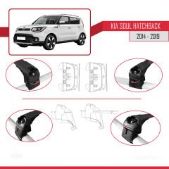 Kia Soul (PS) 2014-2019 Arası ile uyumlu ACE-2 Ara Atkı Tavan Barı SİYAH