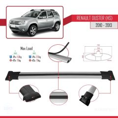 Renault Duster (HS) 2010-2013 Arası ile Uyumlu FLY Model Ara Atkı Tavan Barı GRİ