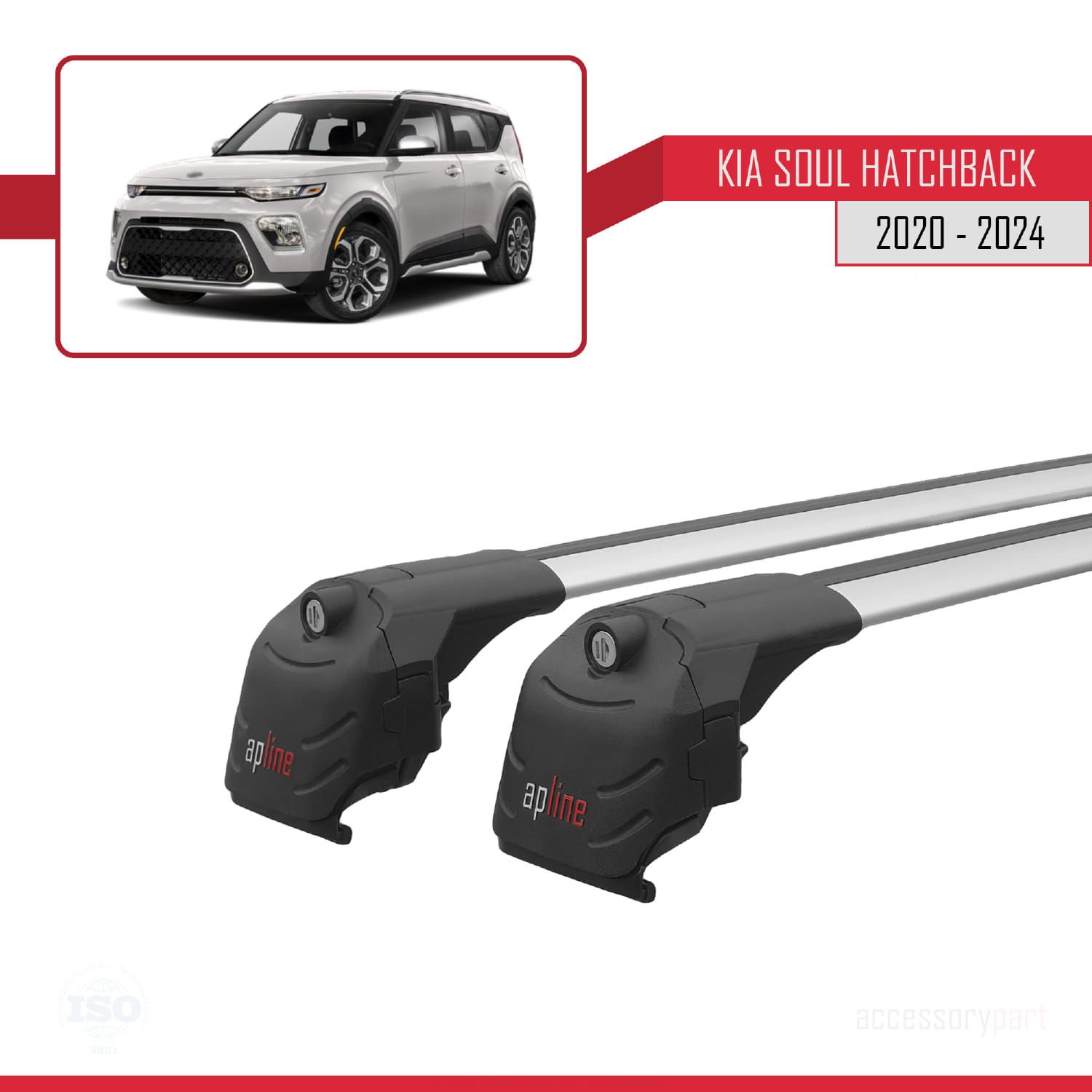 Kia Soul (SK3) 2020 ve Sonrası ile uyumlu ACE-2 Ara Atkı Tavan Barı GRİ