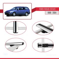 Ford Focus Estate C170 1998-2004 Arası ile uyumlu Basic Model Ara Atkı Tavan Barı GRİ 3 ADET