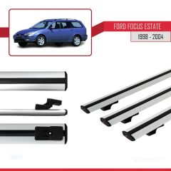 Ford Focus Estate C170 1998-2004 Arası ile uyumlu Basic Model Ara Atkı Tavan Barı GRİ 3 ADET