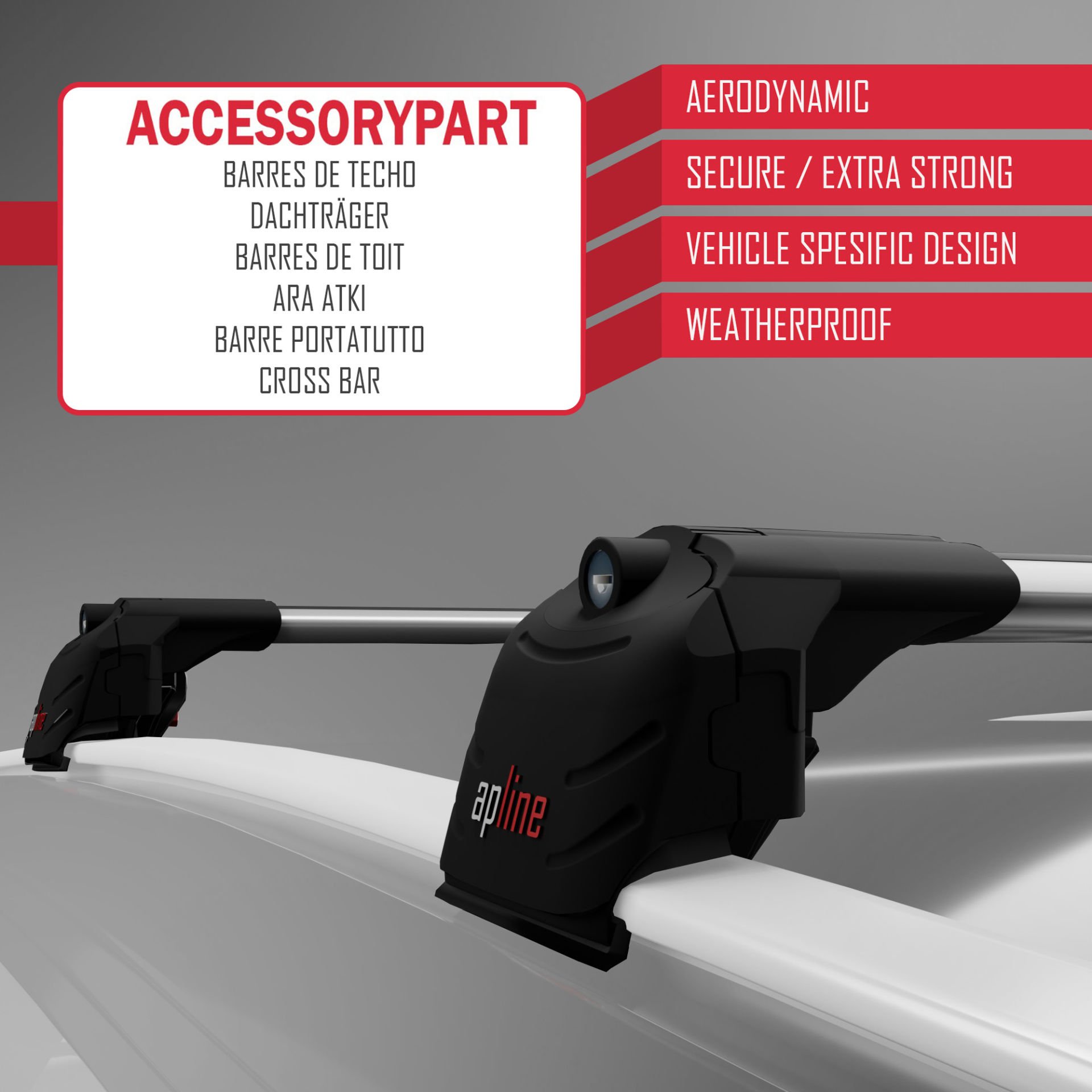 Mitsubishi OUTLANDER SPORT (Mk3) 2010-2022 Arası ile uyumlu ACE-2 Ara Atkı Tavan Barı GRİ