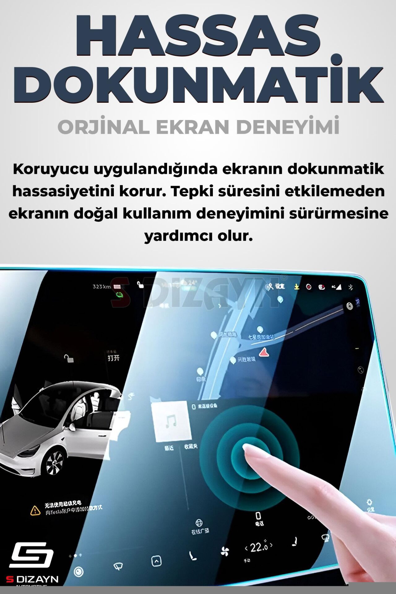 S-Dizayn Volvo XC90 İnscription 9H Nano Multimedya Ekran Koruyucu 8.7 İnç Parlak 2019-2023 A+ Kalite