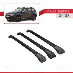Renault Duster (HS) 2014-2017 Arası ile uyumlu ACE-1 Ara Atkı Tavan Barı SİYAH 3 ADET BAR