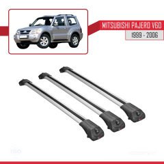 Mitsubishi Pajero (V60) 3 Kapı 1999-2006 Arası ile uyumlu ACE-1 Ara Atkı Tavan Barı GRİ 3 ADET BAR
