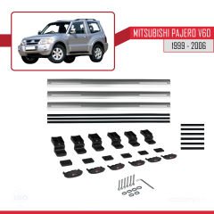 Mitsubishi Pajero (V60) 3 Kapı 1999-2006 Arası ile uyumlu Basic Model Ara Atkı Tavan Barı GRİ 3 ADET