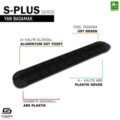 S-Dizayn Opel Combo D S-Plus Siyah Yan Basamak 193 Cm 2011-2018