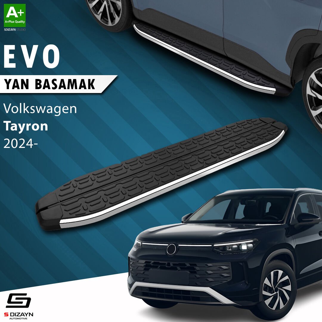 S-Dizayn Volkswagen Tayron 2 Evo Krom Yan Basamak 193 Cm 2024 Üzeri A+ Kalite