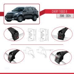 Chery Tiggo 8 2018 ve Sonrası ile uyumlu ACE-2 Ara Atkı Tavan Barı SİYAH