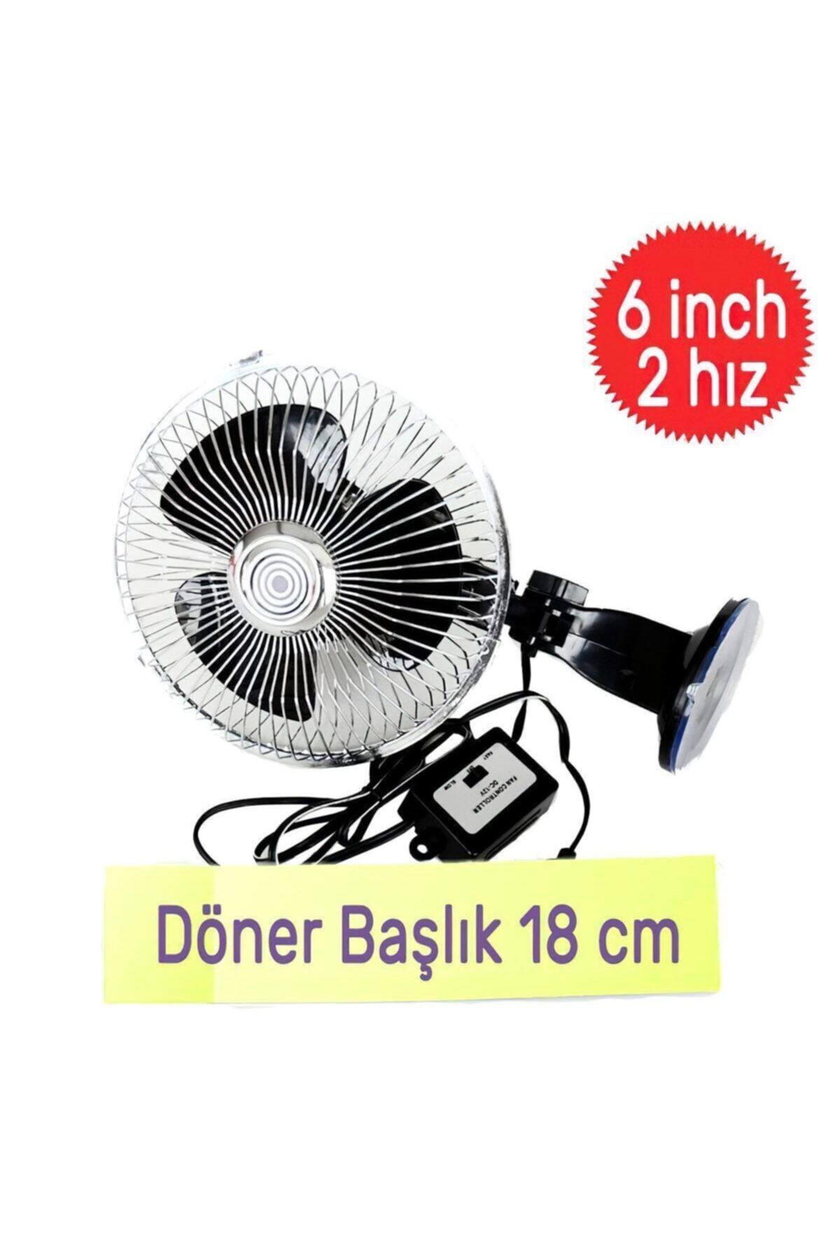 Oto Araç Içi Vantilatör Krom Çerçeveli Vantuzlu 6 Inc