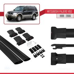 Mitsubishi Pajero (V60) 5 Kapı 1999-2006 Arası ile uyumlu FLY Model Ara Atkı Tavan Barı SİYAH