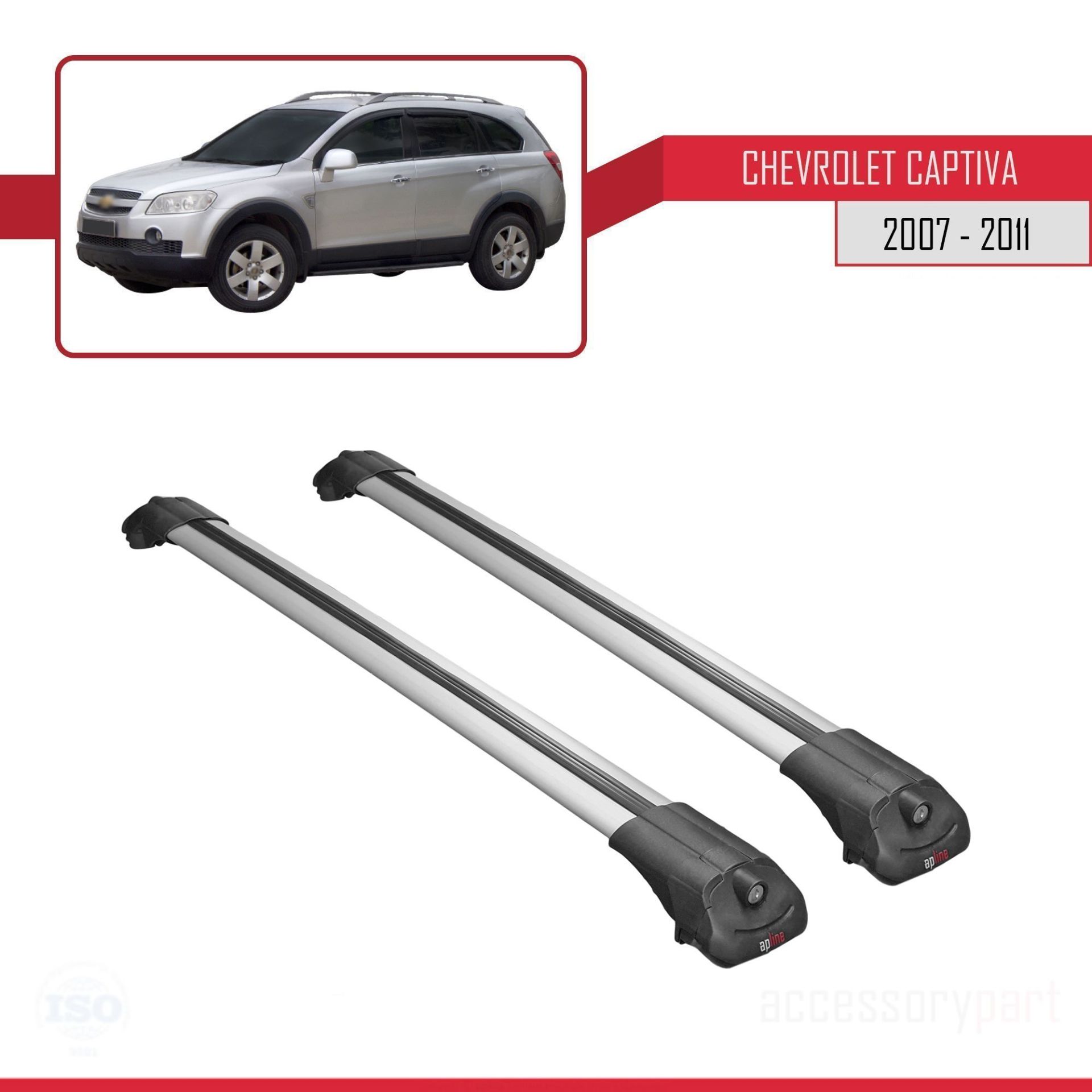 Chevrolet Captiva 2007-2011 Arası ile uyumlu ACE-1 Ara Atkı Tavan Barı GRİ