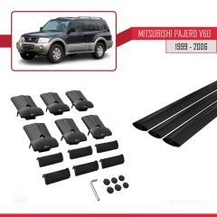 Mitsubishi Pajero (V60) 5 Kapı 1999-2006 Arası ile Uyumlu FLY Model Ara Atkı Tavan Barı SİYAH 3 ADET BAR