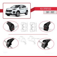 Kia Sportage (QL) 2017-2022 Arası ile uyumlu ACE-2 Ara Atkı Tavan Barı GRİ