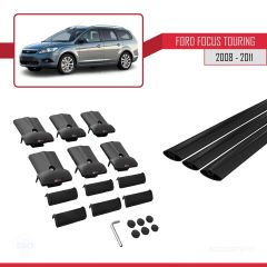 Ford Focus TOURING 2008-2011 Arası ile Uyumlu FLY Model Ara Atkı Tavan Barı SİYAH 3 ADET BAR