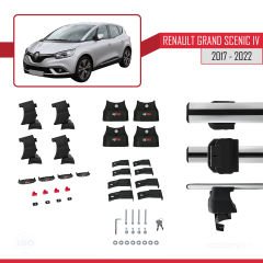 Renault Grand Scenic IV 2017-2022 Arası ile uyumlu ACE-4 Ara Atkı Tavan Barı GRİ
