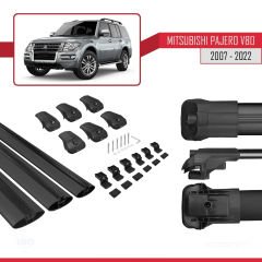 Mitsubishi Pajero (V80) 2007-2022 Arası ile uyumlu ACE-1 Ara Atkı Tavan Barı SİYAH 3 ADET BAR