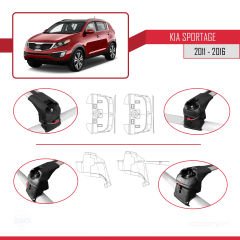 Kia Sportage (SL) 2011-2016 Arası ile uyumlu ACE-2 Ara Atkı Tavan Barı GRİ