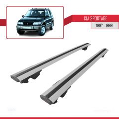 Kia Sportage 1997-1999 Arası ile uyumlu HOOK Model Anahtar Kilitli Ara Atkı Tavan Barı GRİ