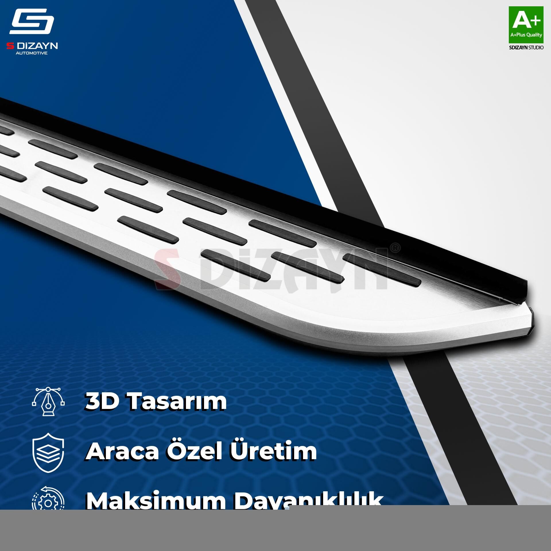 S-Dizayn Volkswagen Tayron 2 OEM Still Pro V1 Aluminyum Yan Basamak 193 Cm 2024 Üzeri A+ Kalite