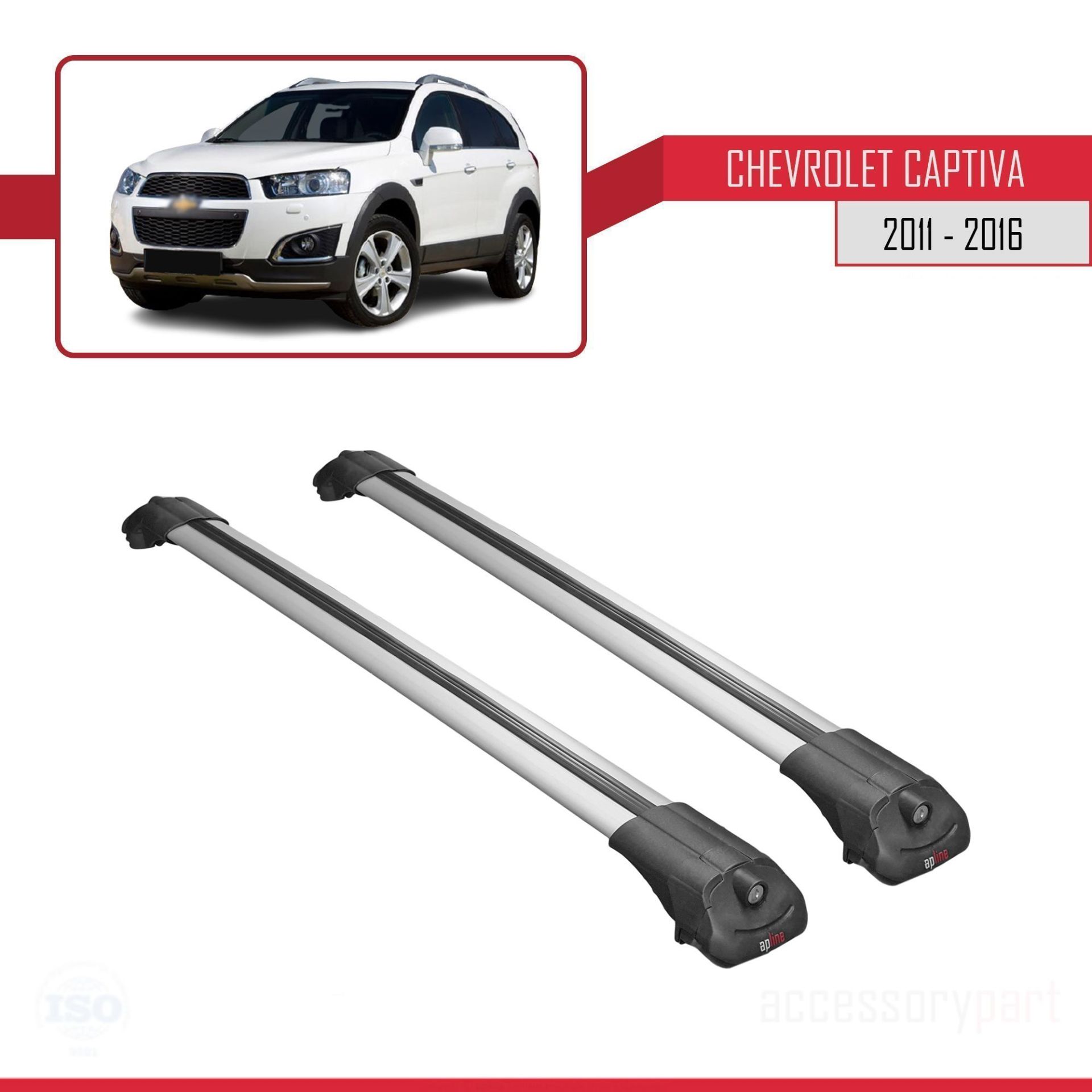 Chevrolet Captiva 2011-2016 Arası ile uyumlu ACE-1 Ara Atkı Tavan Barı GRİ