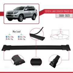 Toyota Land Cruiser Prado (J150) 2009-2023 Arası ile Uyumlu FLY Model Ara Atkı Tavan Barı SİYAH