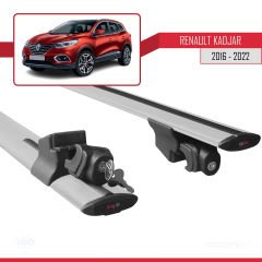 Kadjar 2016-2022 Arası ile uyumlu HOOK Model Anahtar Kilitli Ara Atkı Tavan Barı GRİ