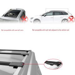 Mitsubishi Pajero (V80) 2007-2022 Arası ile Uyumlu FLY Model Ara Atkı Tavan Barı SİYAH 3 ADET BAR
