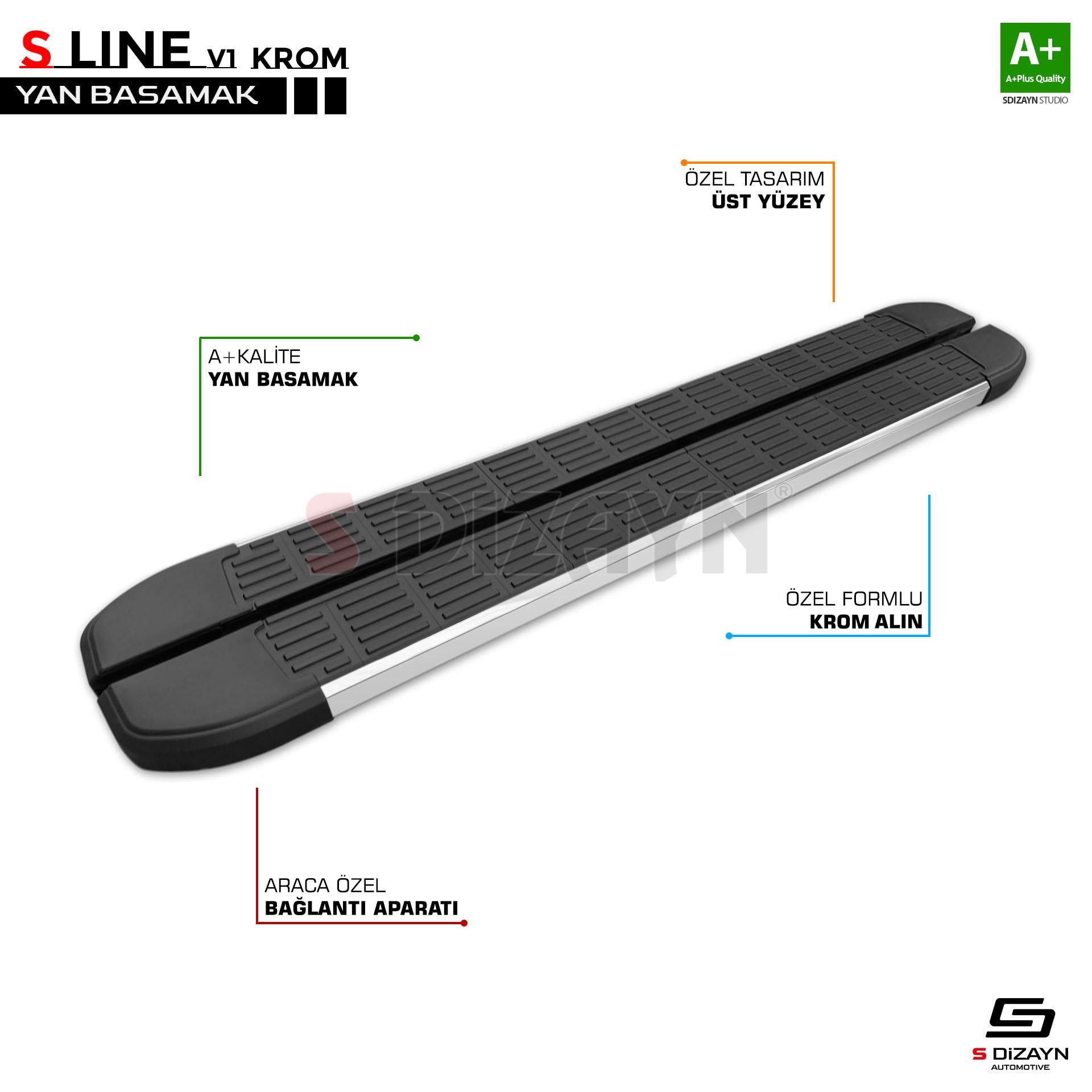 S-Dizayn MG E-HS S-Line Krom Yan Basamak 183 Cm 2021 Üzeri