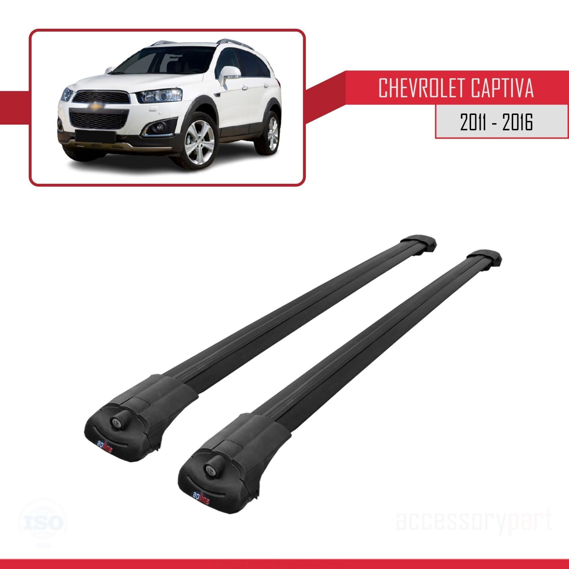 Chevrolet Captiva 2011-2016 Arası ile uyumlu ACE-1 Ara Atkı Tavan Barı SİYAH