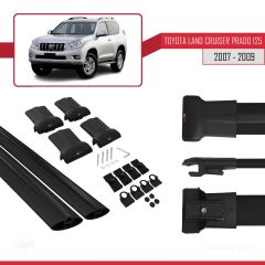 Toyota Land Cruiser Prado 125 2007-2009 Arası ile FLY Model Ara Atkı Tavan Barı SİYAH