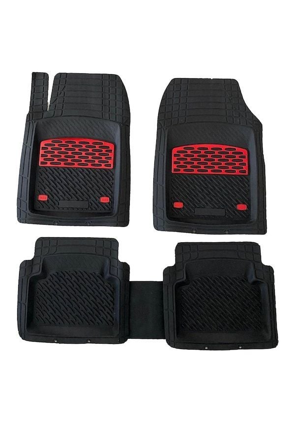 Safir Skoda Uyumlu Roomstar Havuzlu Universal Paspas Krom Kırmızı Parça