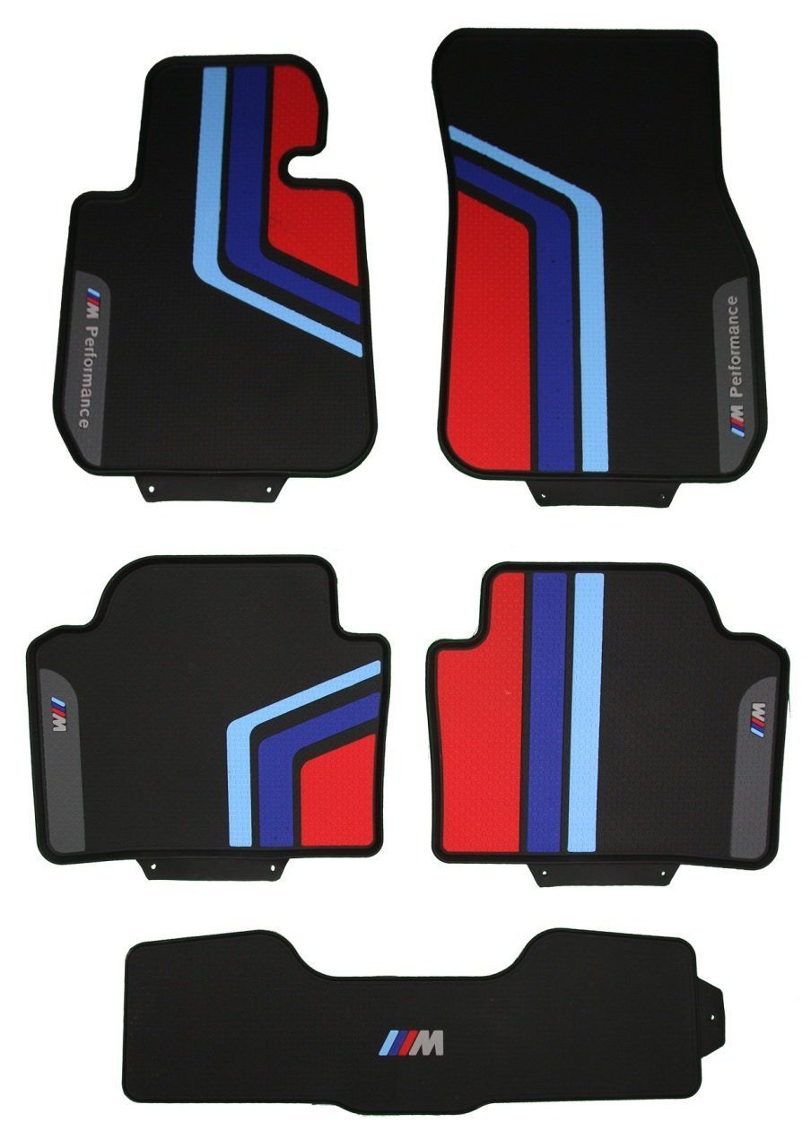 Bmw 3 Uyumlu Serisi F30 Sedan Lüks Kauçuk Lateks Oto Paspas 2012+Siyah/Kırmızı Parça