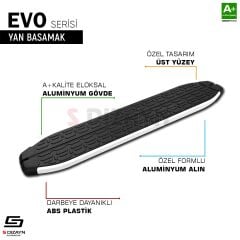 S-Dizayn Volkswagen Transporter T7 Kısa Şase Evo Aluminyum Yan Basamak 223 Cm 2025 Üzeri A+ Kalite