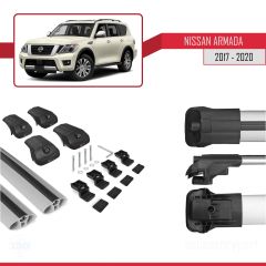 Nissan Armada Y62 2017-2020 Arası ile uyumlu ACE-1 Ara Atkı Tavan Barı GRİ