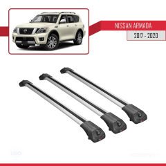 Nissan Armada Y62 2017-2020 Arası ile uyumlu ACE-1 Ara Atkı Tavan Barı GRİ 3 ADET BAR