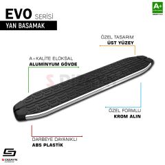 S-Dizayn Volkswagen Transporter T7 Kısa Şase Evo Krom Yan Basamak 223 Cm 2025 Üzeri A+ Kalite