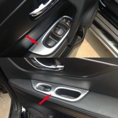 Nissan X-Trail Uyumlu 2014-2017 Kapı Kolçak Düğme Kaplaması Silver