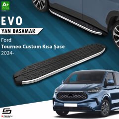 S-Dizayn Ford Tourneo Custom 2 Kısa Şase Evo Krom Yan Basamak 223 Cm 2023 Üzeri A+ Kalite