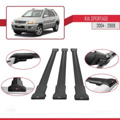 Kia Sportage 2004-2009 Arası ile Uyumlu FLY Model Ara Atkı Tavan Barı SİYAH 3 ADET BAR