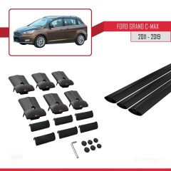 Ford Grand C-Max 2011-2019 Arası ile Uyumlu FLY Model Ara Atkı Tavan Barı SİYAH 3 ADET BAR