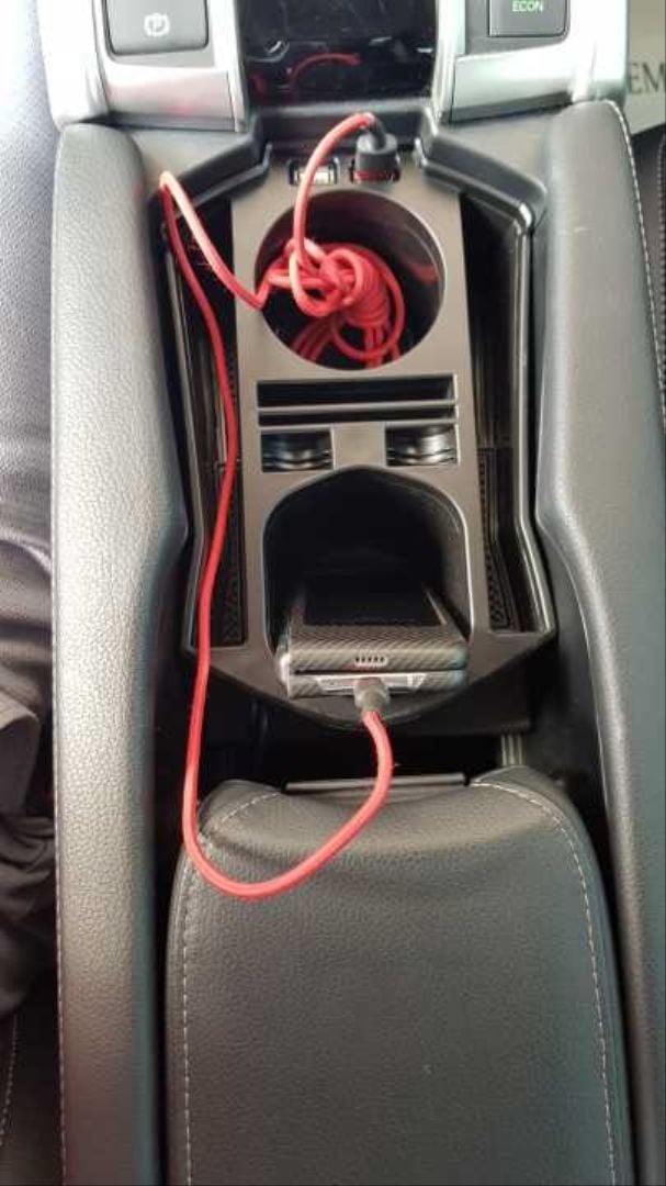 Honda Civic Uyumlu Fc5 2016-2021 USB Portlu Orta Konsol Kutusu