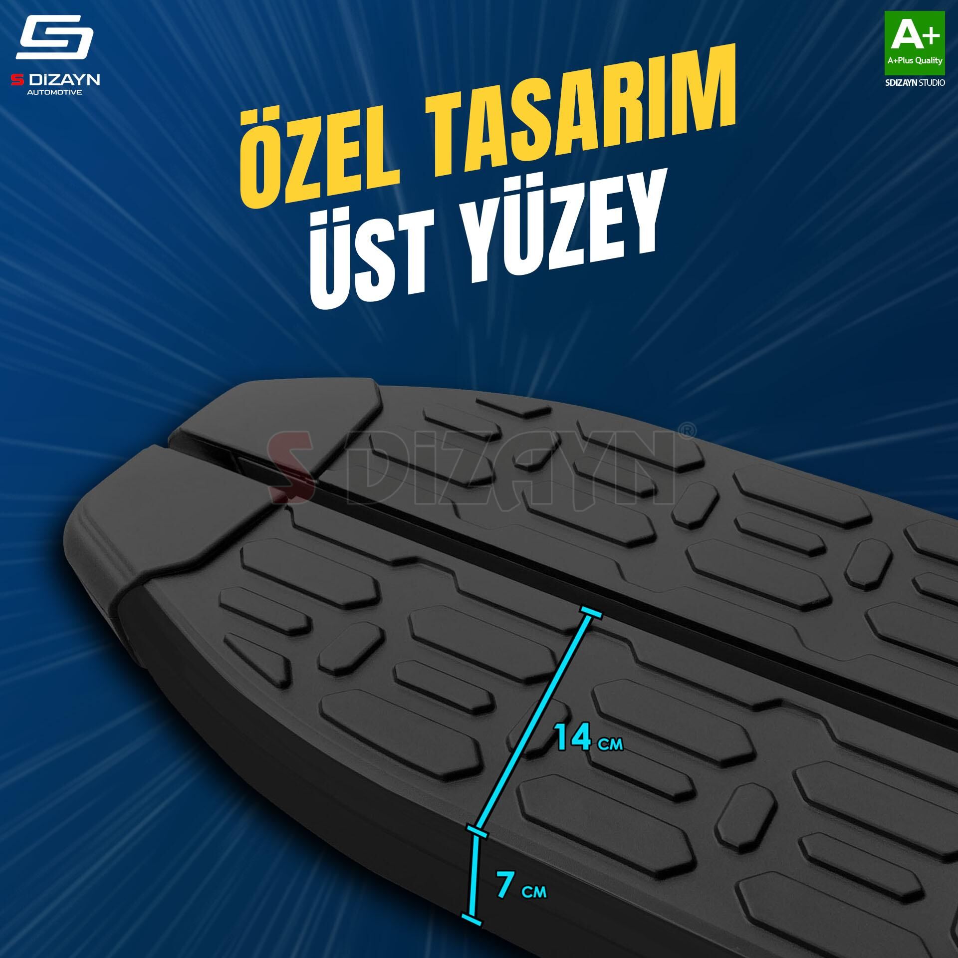 S-Dizayn Volkswagen Transporter T7 Kısa Şase Evo Siyah Yan Basamak 223 Cm 2025 Üzeri A+ Kalite