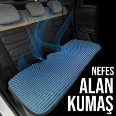 Opel Astra H Uyumlu Koltuk Kılıfı Minder Çizgili Siyah Mavi 2+1 Ön Arka Set