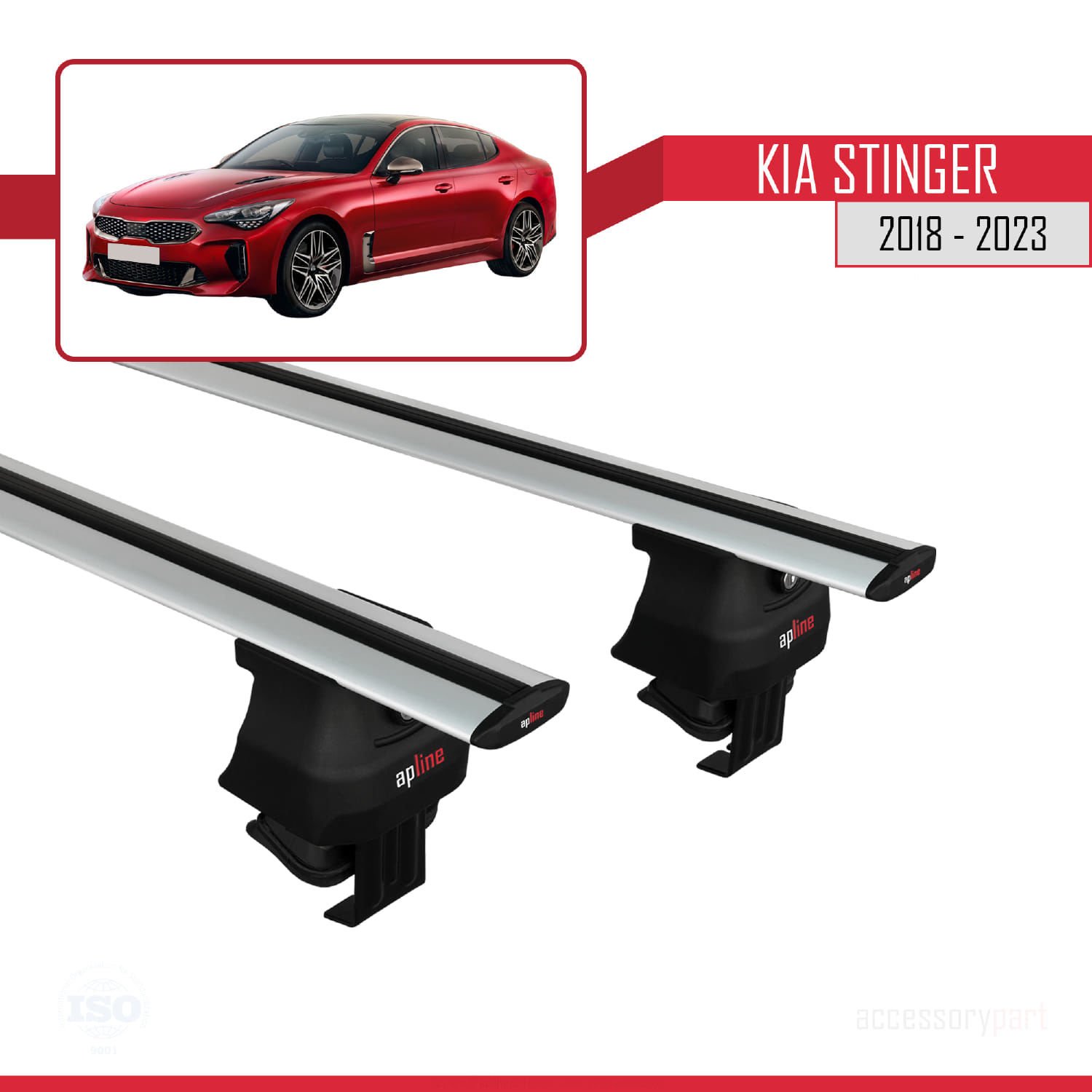 Kia Stinger 2018-2023 Arası ile uyumlu ACE-4 Ara Atkı Tavan Barı GRİ