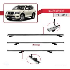 Nissan Armada Y62 2017-2020 Arası ile uyumlu Basic Model Ara Atkı Tavan Barı GRİ 3 ADET