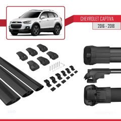 Chevrolet Captiva 2016-2018 Arası ile uyumlu ACE-1 Ara Atkı Tavan Barı SİYAH 3 ADET BAR